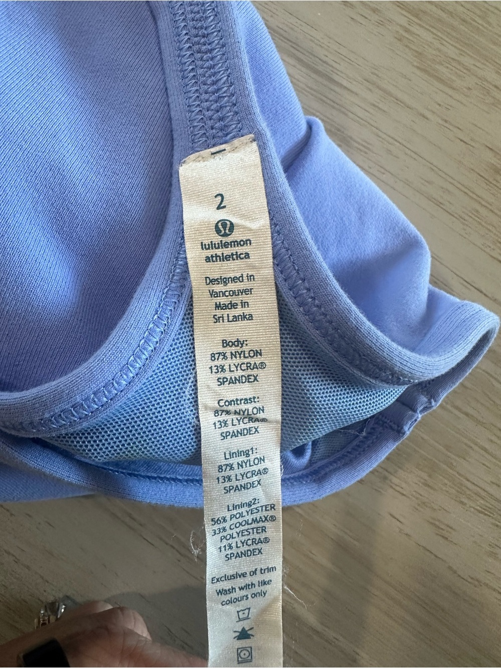 Lululemon Power Y Tank Light Blue Purple Bra Top Womens Size 2 Gym Workout Yoga - Picture 5 of 5